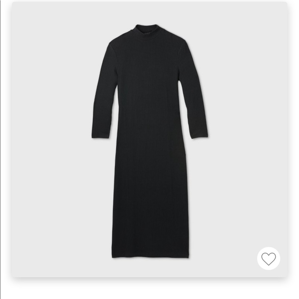 Long sleeve rib knit dress